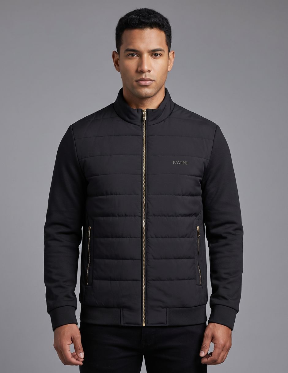 Chamarra Acolchada No de Vinipiel Cuello con cierre para hombre Chamarra Acolchada No de Vinipiel Cuello con cierre para hombre
