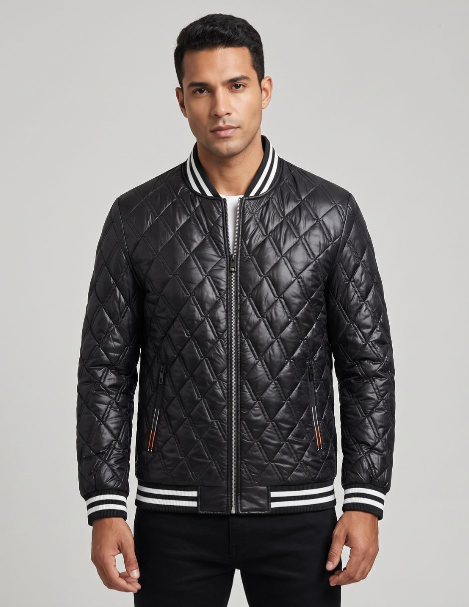 Chamarra Bomber No de Vinipiel Con bolsillos para hombre