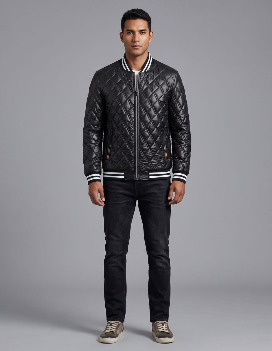 Chamarra Bomber No de Vinipiel Con bolsillos para hombre 2