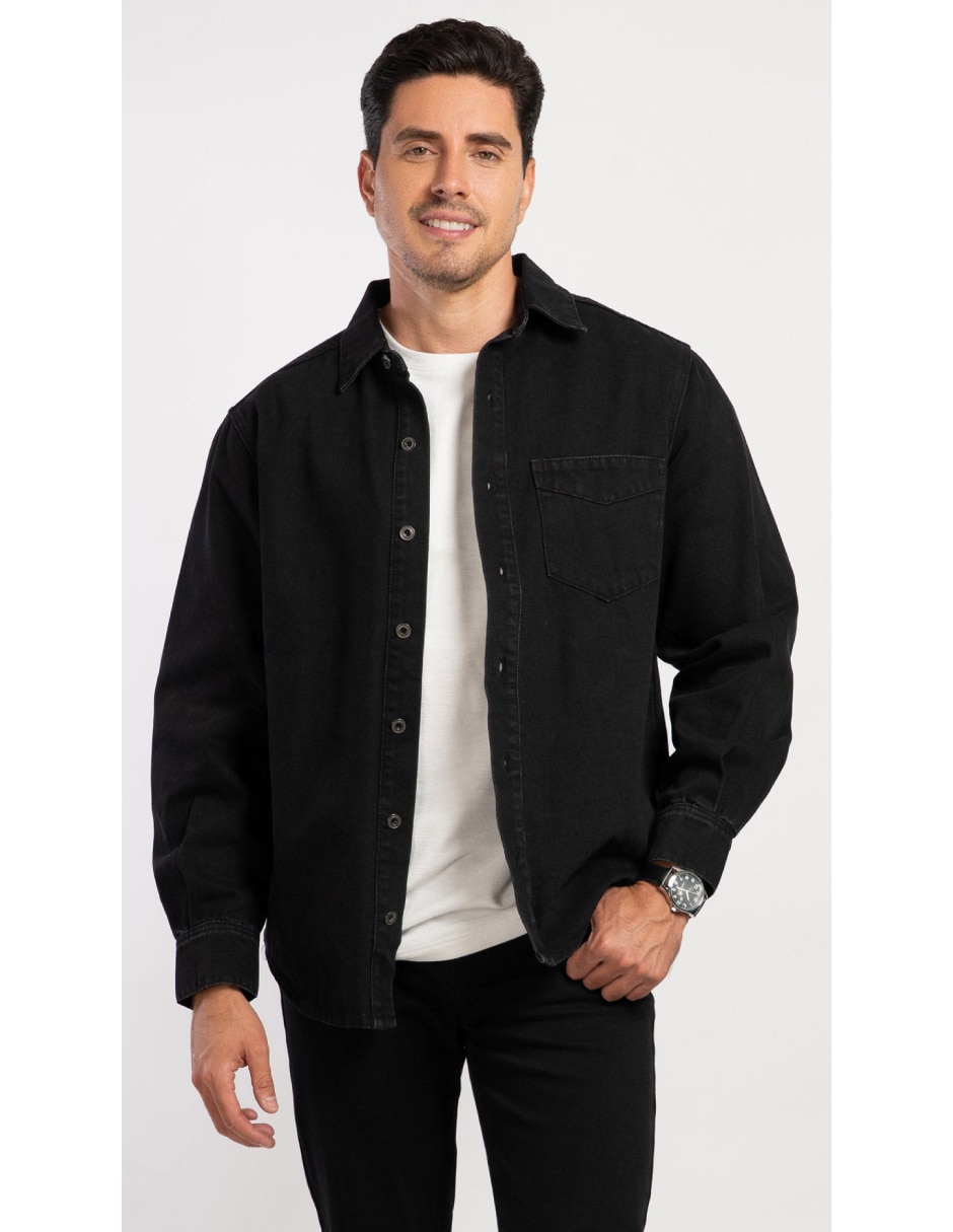 Sobrecamisa Casual de (si aplica) Algodón manga Larga para hombre 1