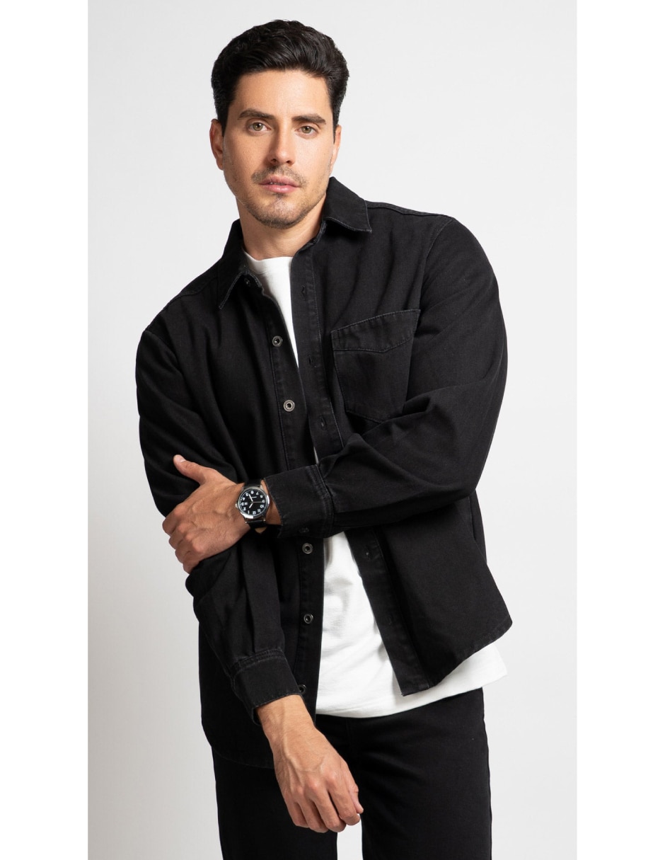Sobrecamisa Casual de (si aplica) Algodón manga Larga para hombre 2