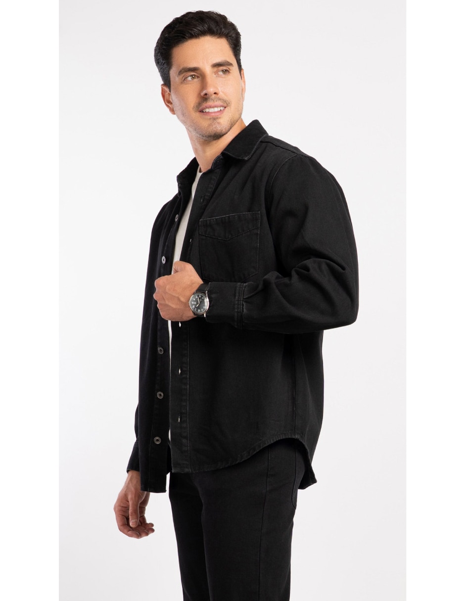 Sobrecamisa Casual de (si aplica) Algodón manga Larga para hombre 5