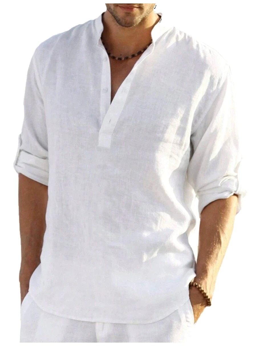 Camisa Casual de (si aplica) Algodón manga Larga para hombre