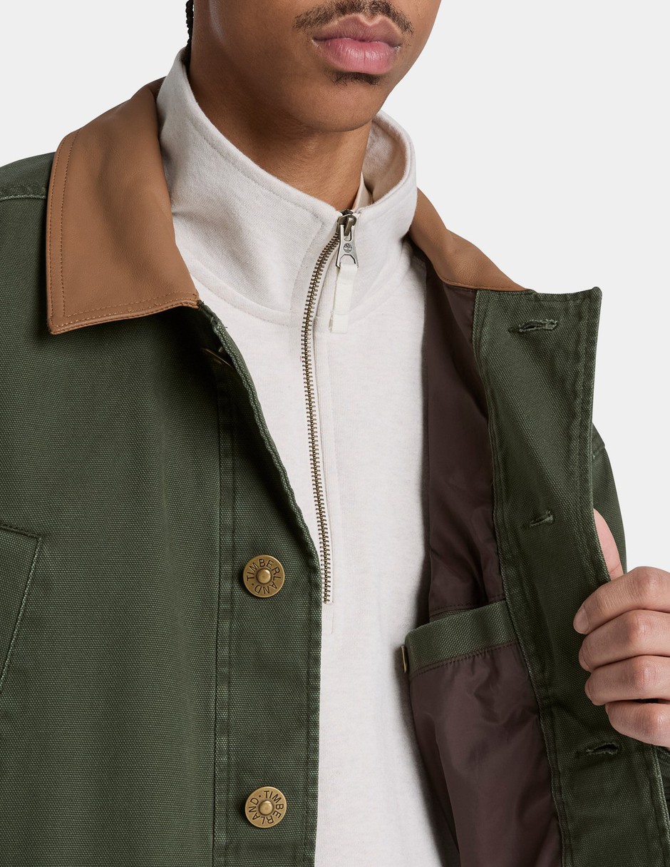 Abrigo de Algodón Repelente al agua Con bolsillos estampado Logo para hombre 3