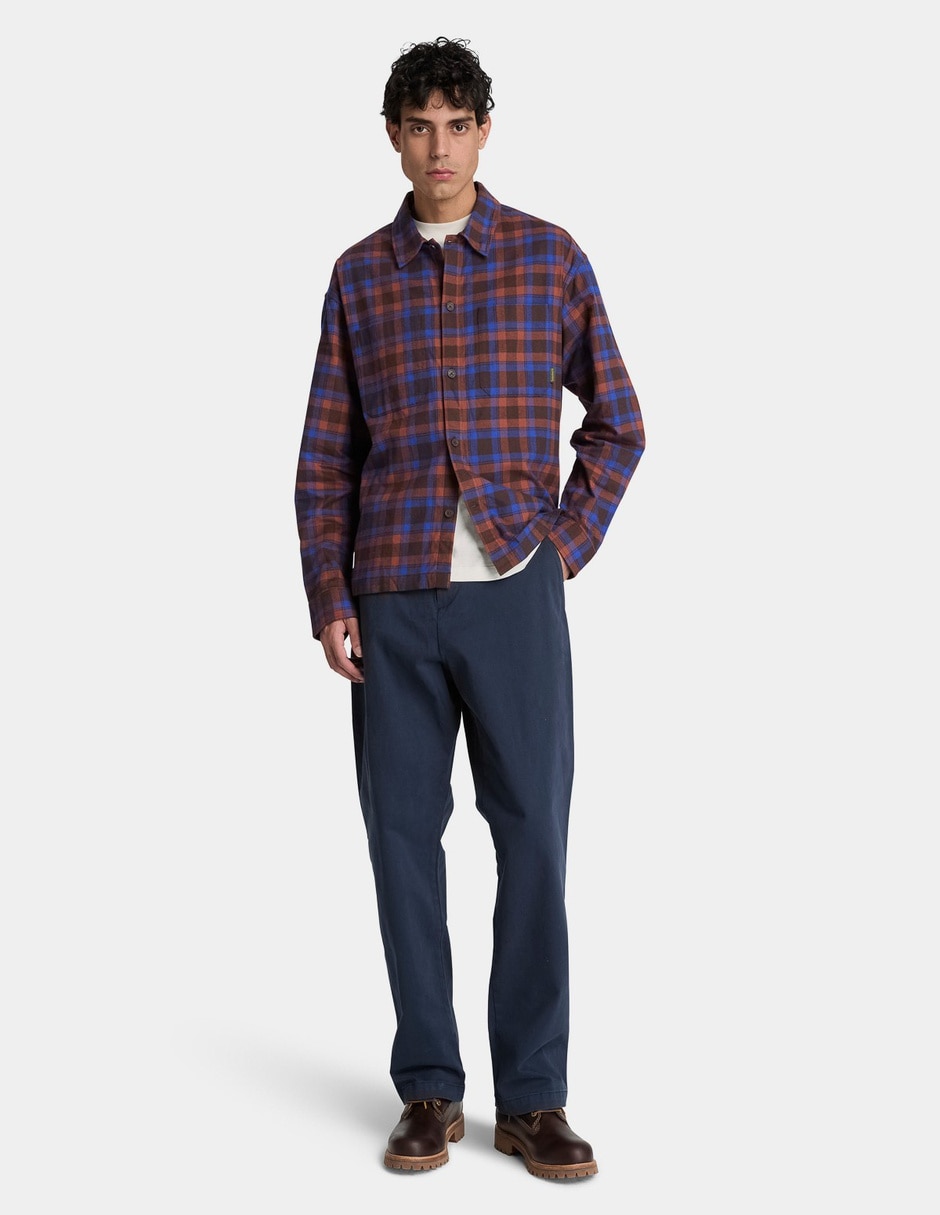 Camisa Casual Camisa de franela gruesa a cuadros para hombre Café TBC0YH98C37 de (si aplica) Algodón manga Larga para hombre 2