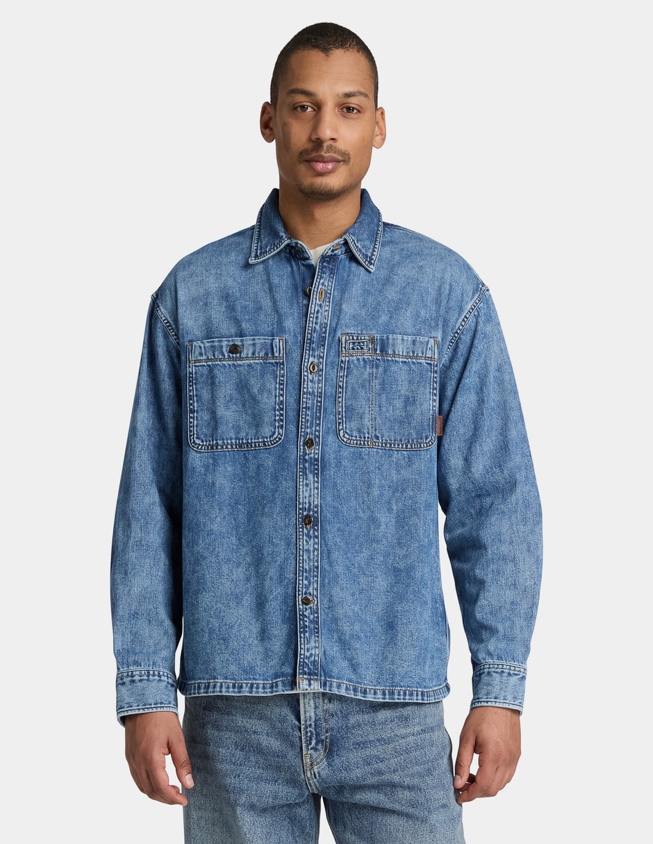 Camisa Casual Camisa de mezclilla con bolsillos para hombre Azul TBC0YH80AO9 de (si aplica) Algodón manga Larga para hombre 1
