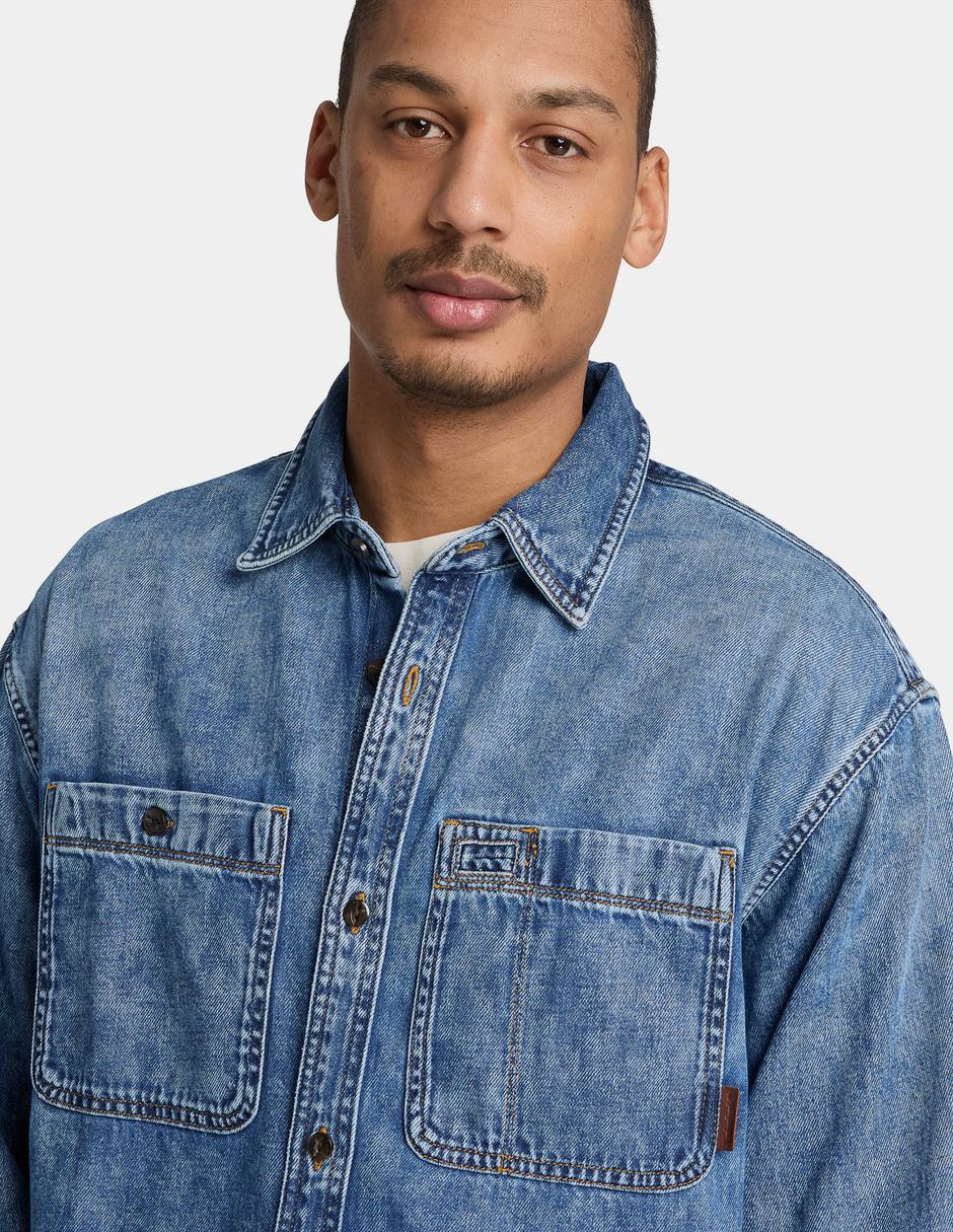 Camisa Casual Camisa de mezclilla con bolsillos para hombre Azul TBC0YH80AO9 de (si aplica) Algodón manga Larga para hombre 3