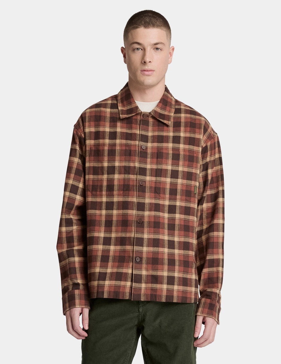 Camisa Casual Camisa de franela gruesa a cuadros para hombre Multicolor TBC0YH98AIN de (si aplica) Algodón manga Larga para hombre