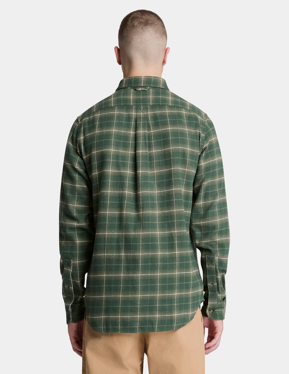 Camisa Casual Camisa corte regular de franela a cuadros para hombre Verde TBC0YH89AIC de (si aplica) Algodón manga Larga para hombre 4