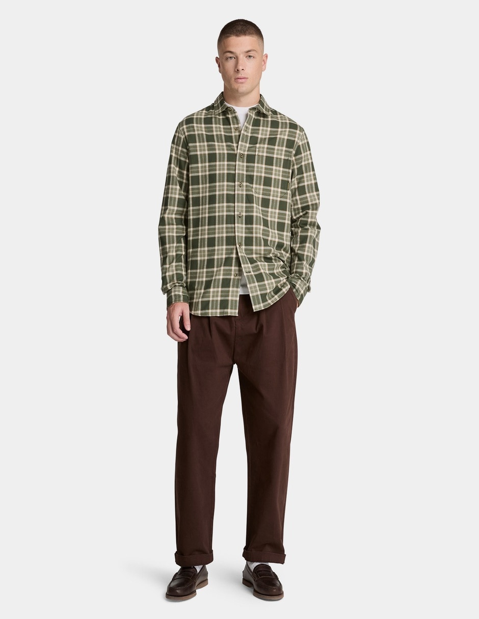 Camisa Casual Camisa de franela gruesa a cuadros para hombre Verde TBC0YH98U36 de (si aplica) Algodón manga Larga para hombre 2