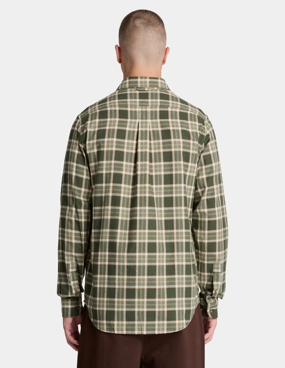 Camisa Casual Camisa de franela gruesa a cuadros para hombre Verde TBC0YH98U36 de (si aplica) Algodón manga Larga para hombre 3
