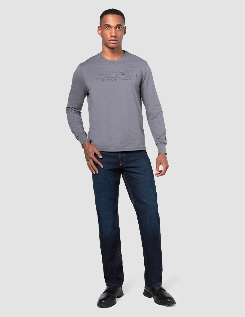 Jeans straight power moda straight lavado obscuro para hombre 2