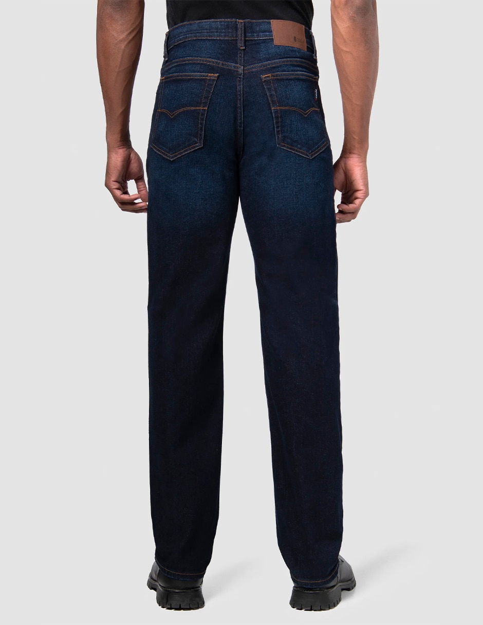 Jeans straight power moda straight lavado obscuro para hombre 3