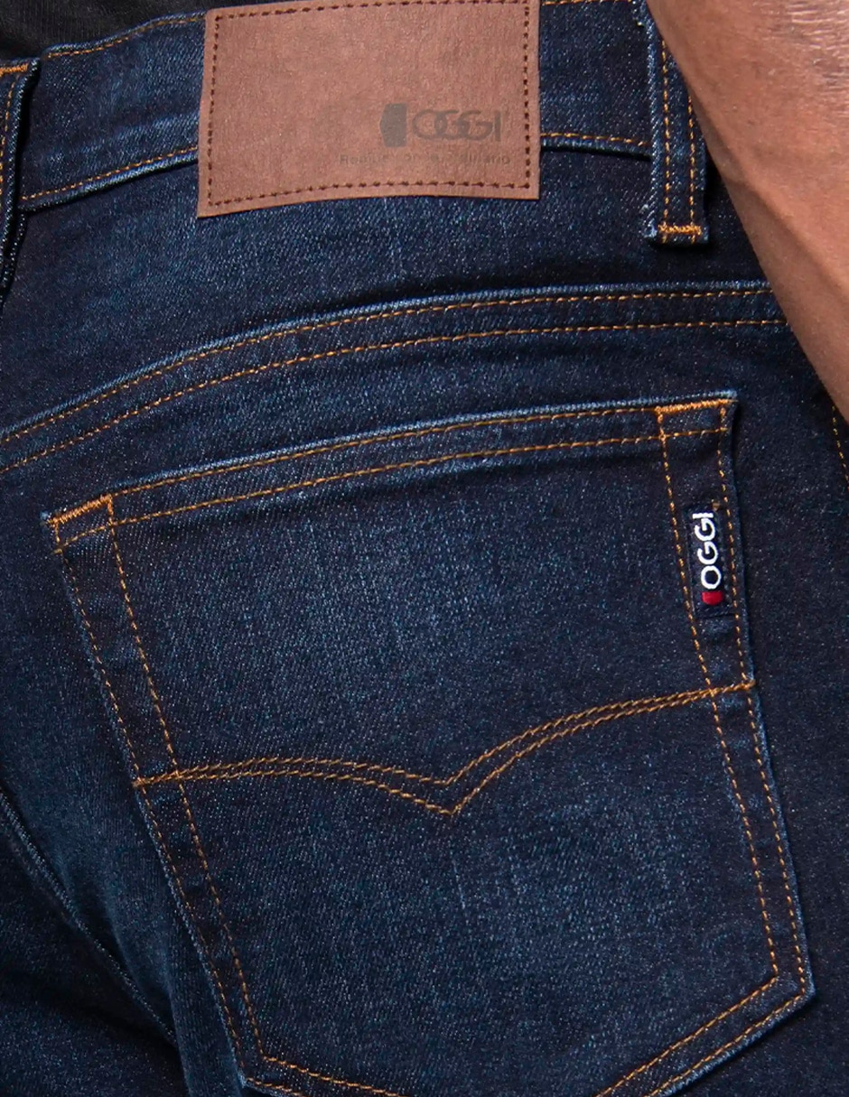 Jeans straight power moda straight lavado obscuro para hombre 4