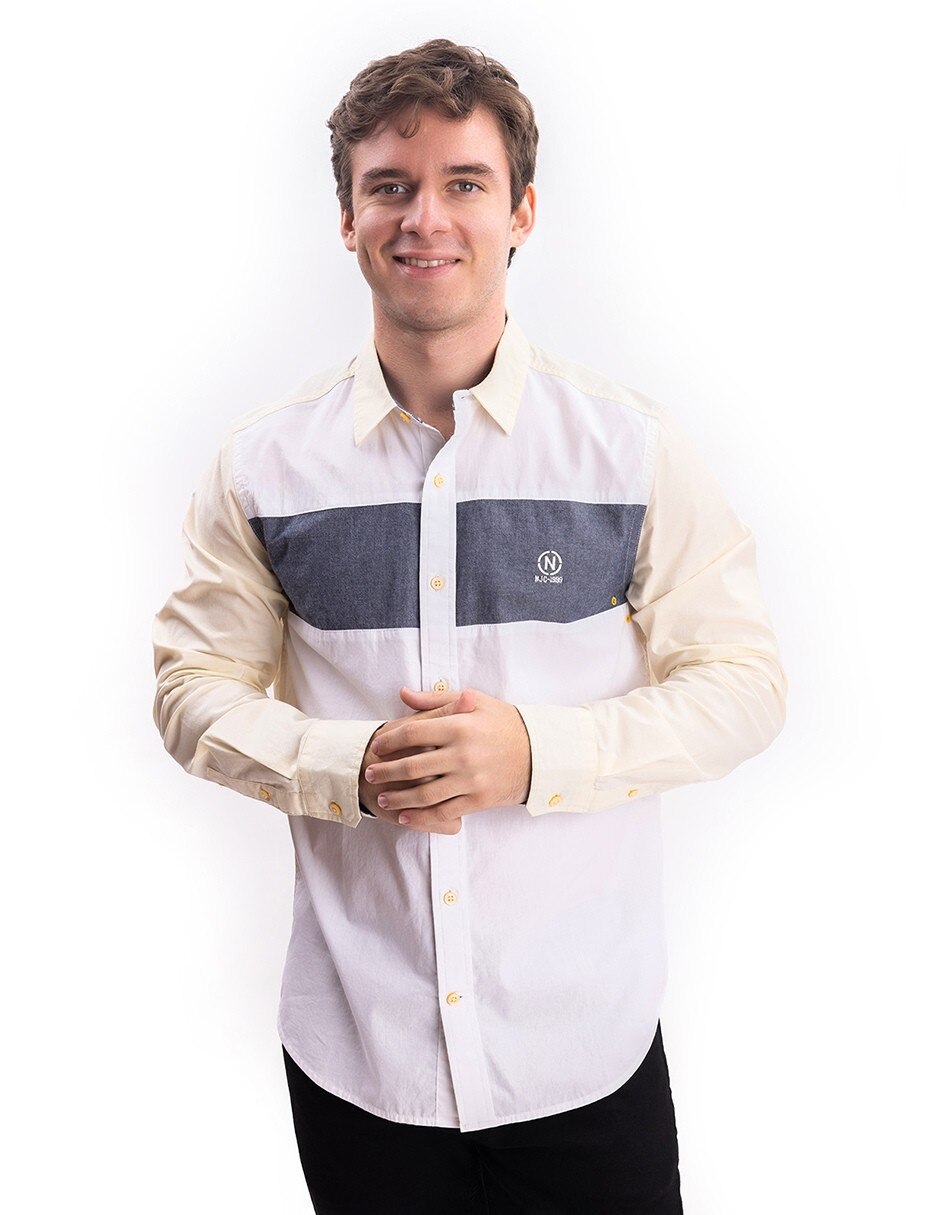 Camisa Casual de (si aplica) Algodón y elastano manga Larga para hombre 4