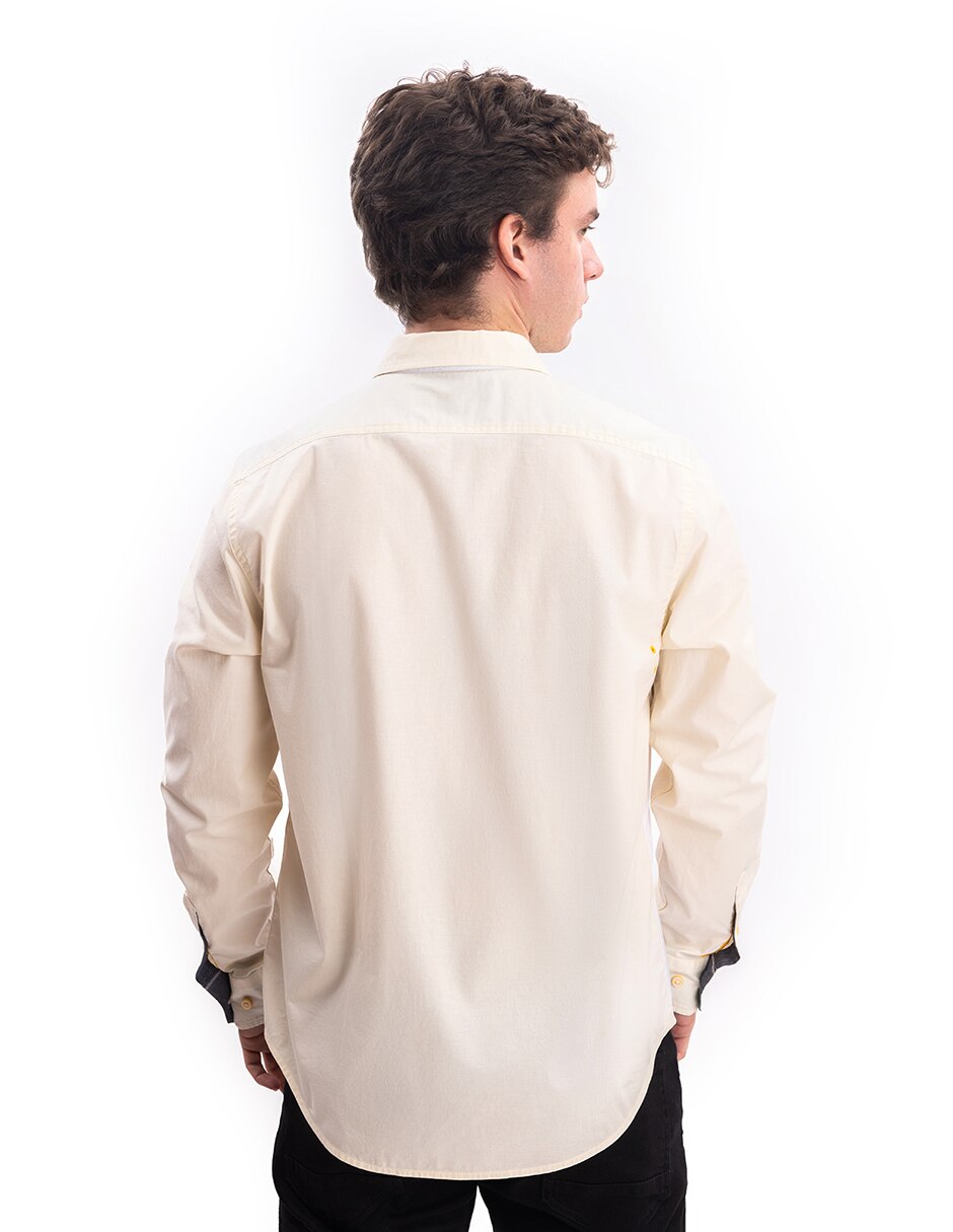 Camisa Casual de (si aplica) Algodón y elastano manga Larga para hombre 5