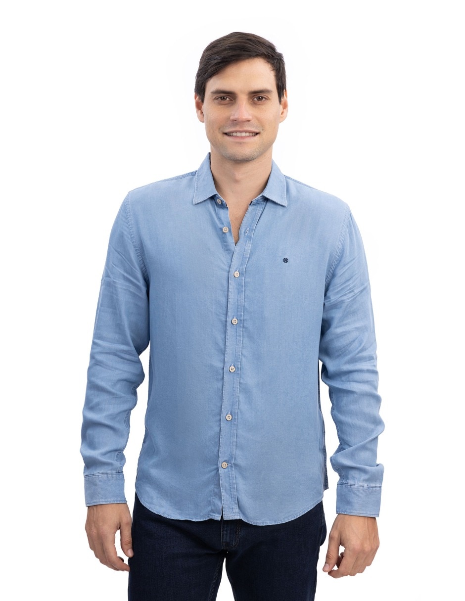 Camisa Casual de (si aplica) Lyocell manga Larga para hombre
