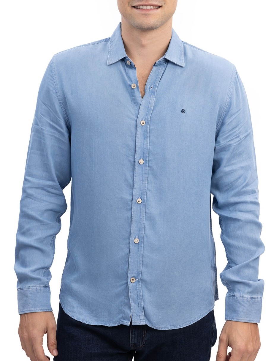 Camisa Casual de (si aplica) Lyocell manga Larga para hombre 4