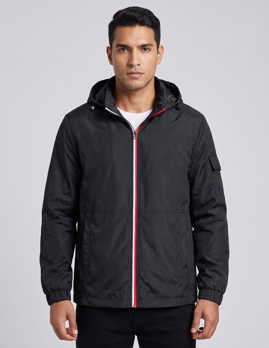 Chamarra Bomber No de Vinipiel Con capucha para hombre 1