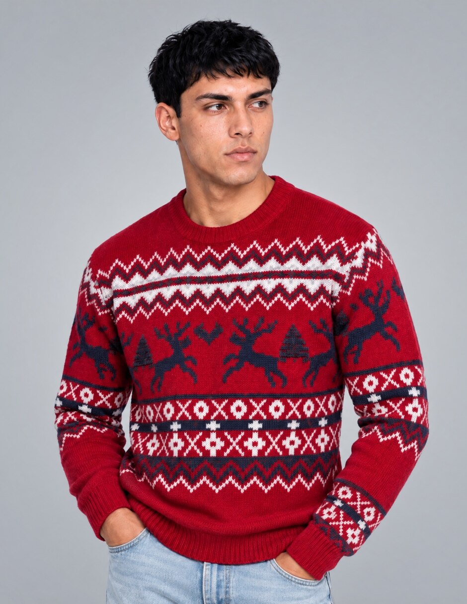 Suéter Navidad OI26 cuello Redondo para hombre 2