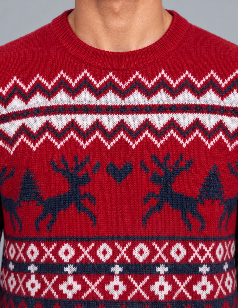 Suéter Navidad OI26 cuello Redondo para hombre 4