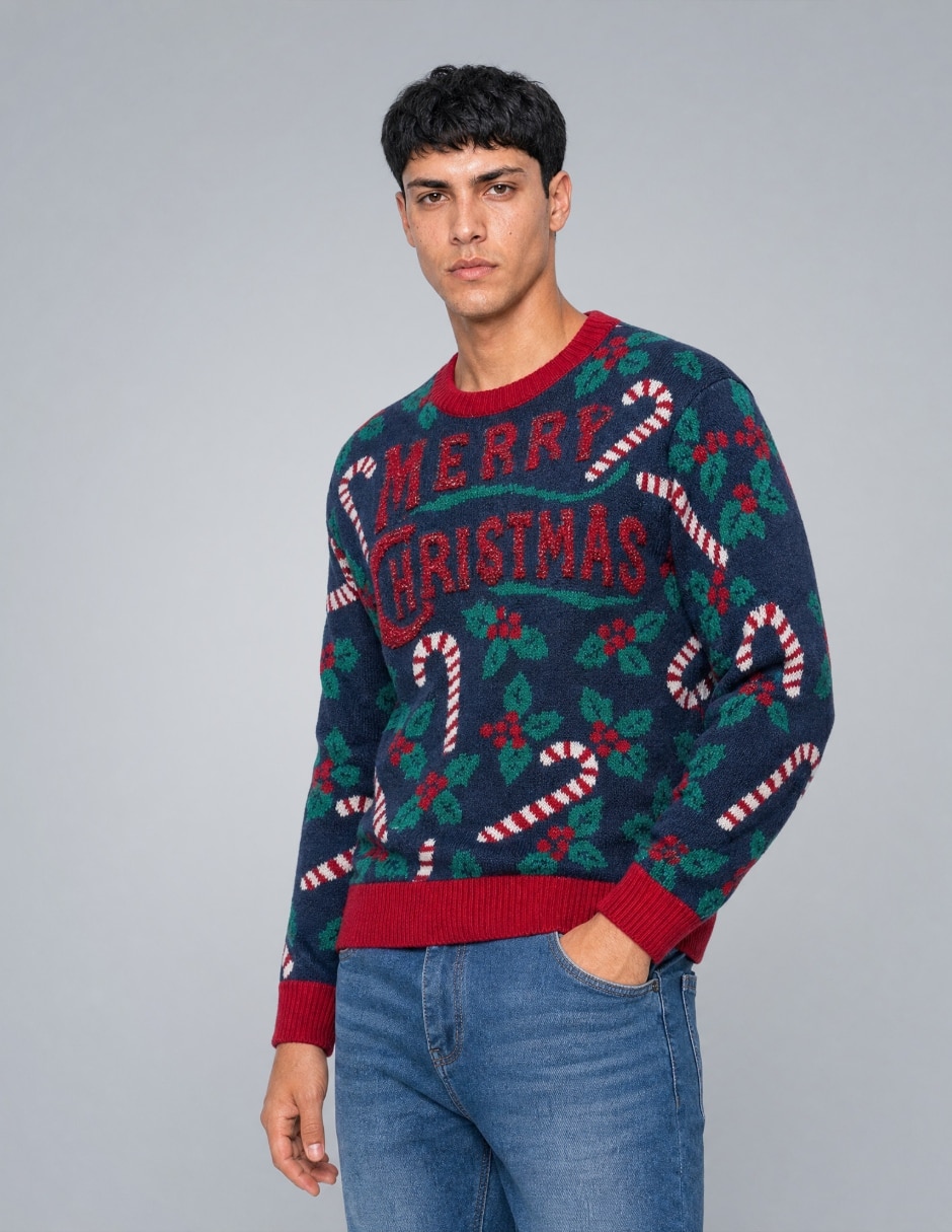 Suéter Navidad OI26 cuello Redondo para hombre