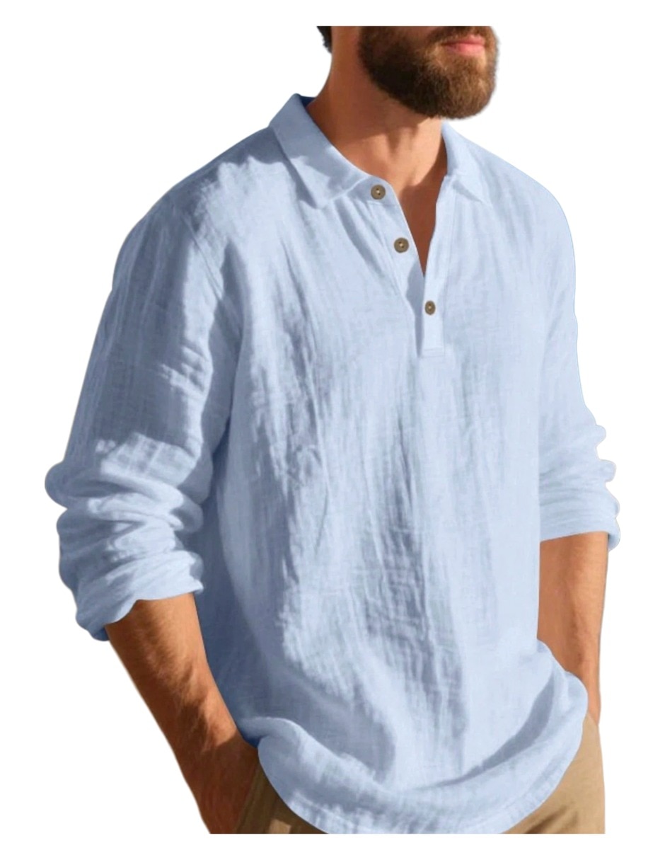 Camisa Casual de (si aplica) Lino manga Larga para hombre 2