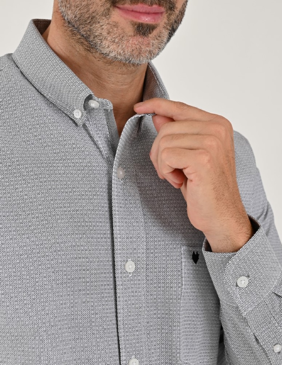 Camisa Casual Otoño Invierno de (si aplica) Poliéster y algodón manga Larga para hombre 2
