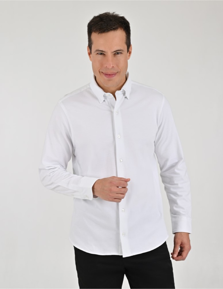 Camisa Casual Otoño Invierno de (si aplica) Algodón y elastano manga Larga para hombre 1