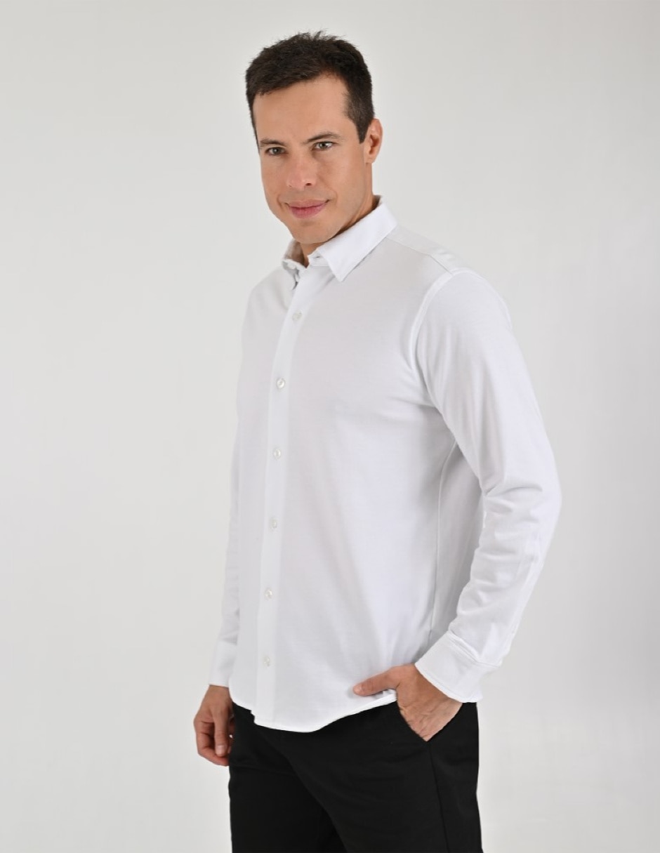 Camisa Casual Otoño Invierno de (si aplica) Algodón y elastano manga Larga para hombre 4