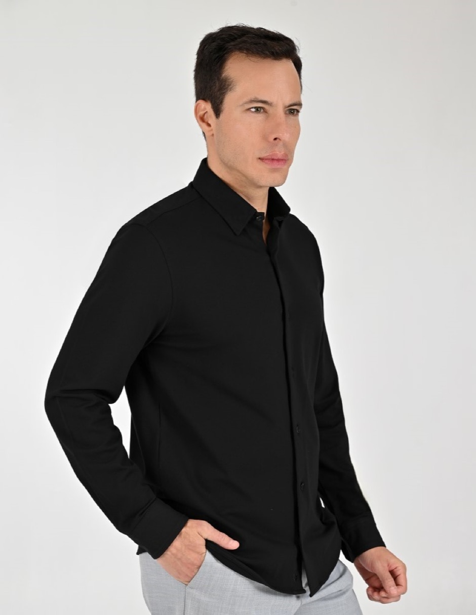 Camisa Casual Otoño Invierno de (si aplica) Algodón y elastano manga Larga para hombre 5