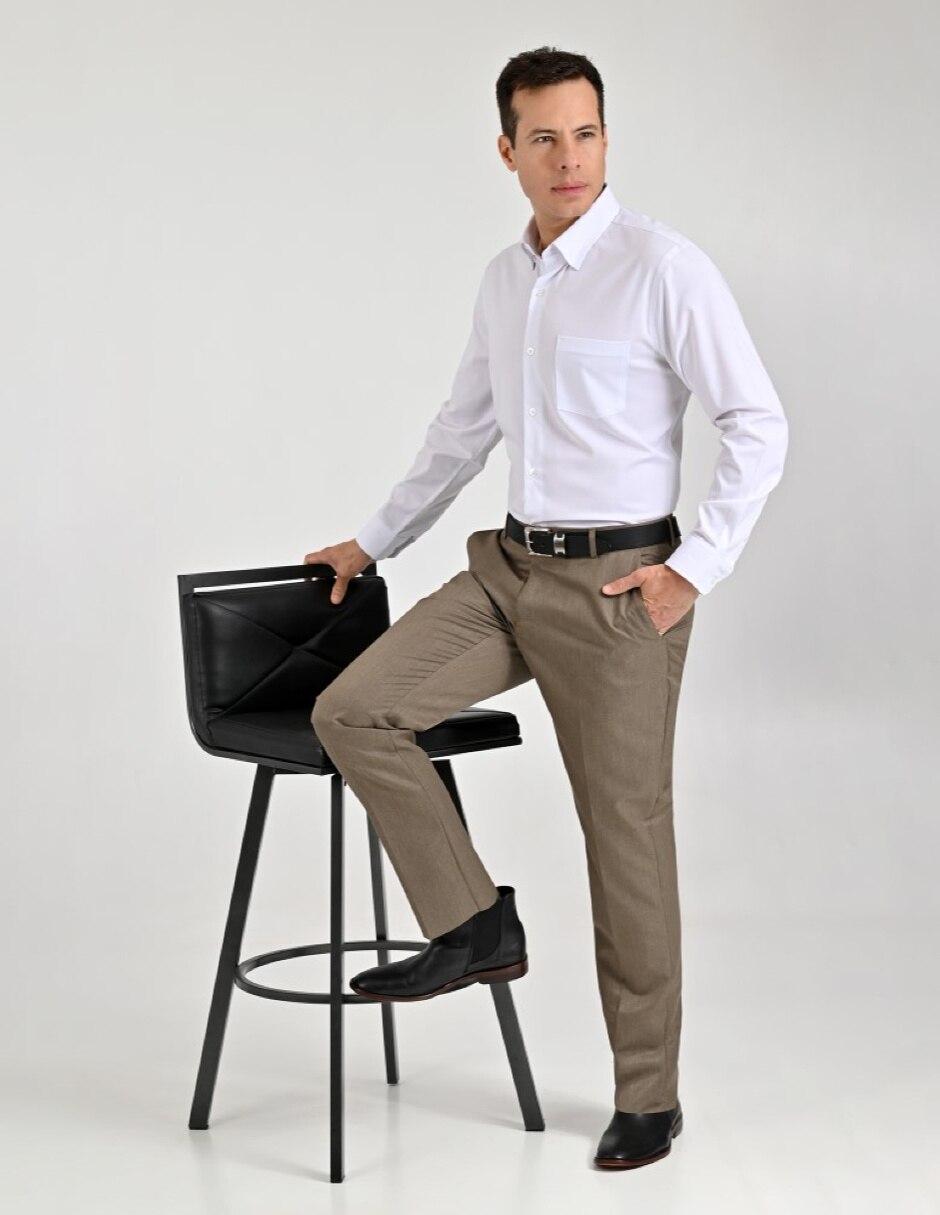Camisa Casual Otoño Invierno de (si aplica) Mezcla de materiales manga Larga para hombre 4
