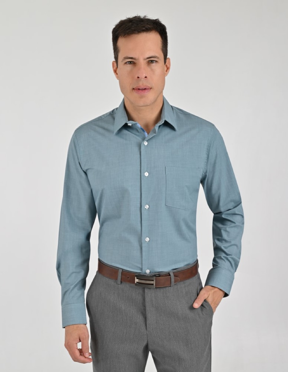 Camisa casual manga larga para hombre 1