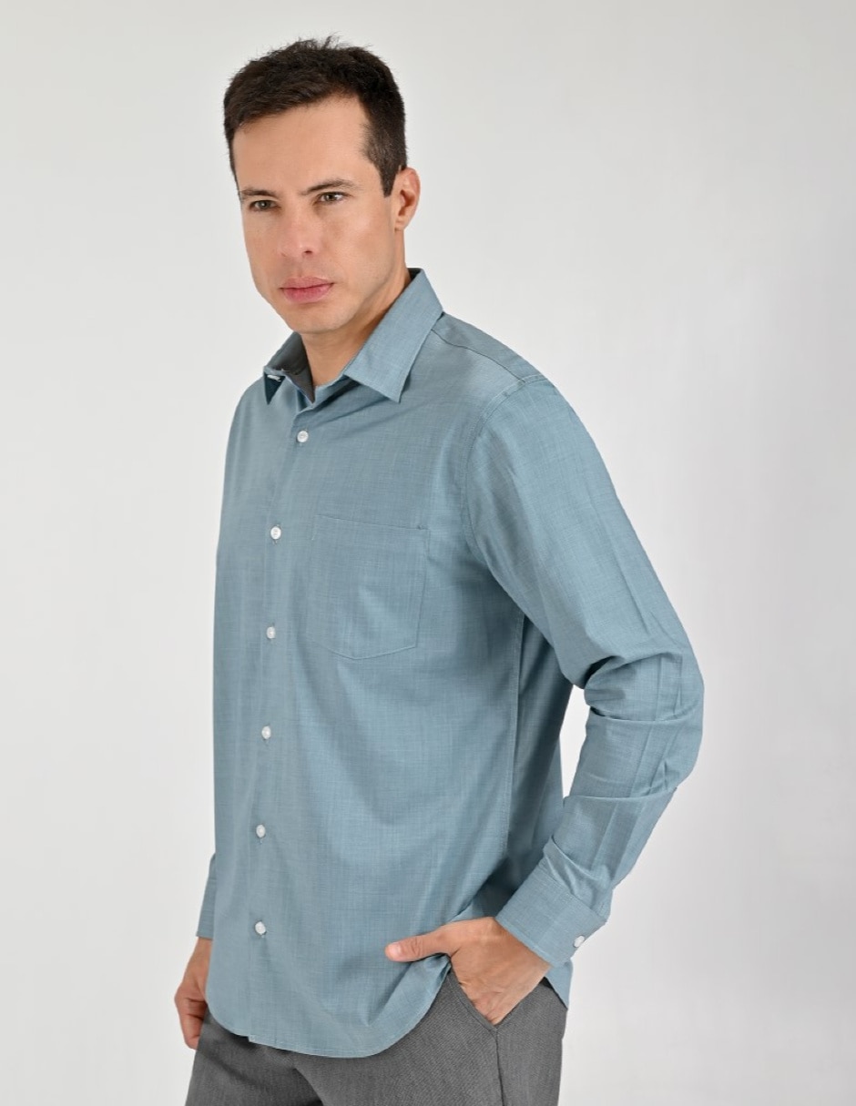 Camisa casual manga larga para hombre 2