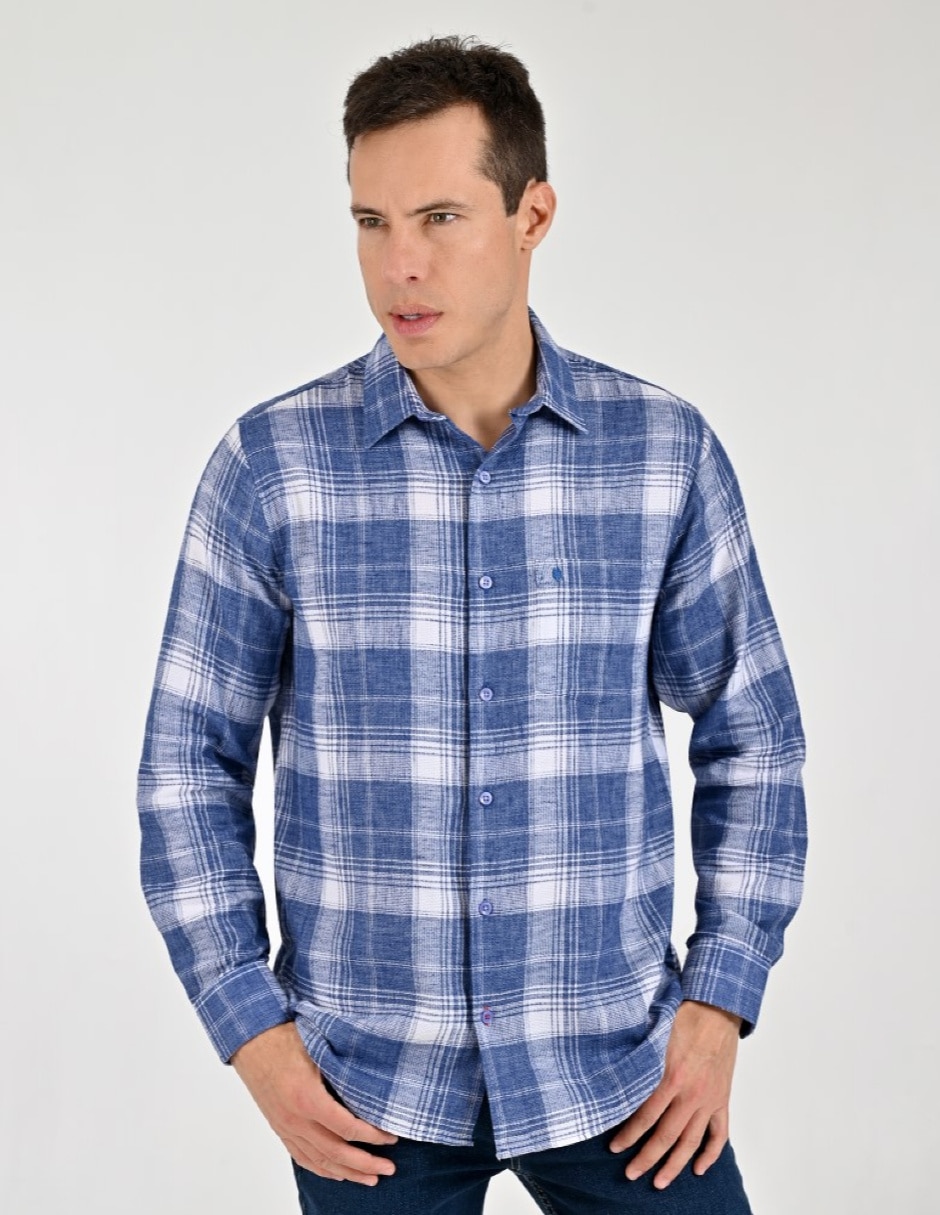 Camisa casual manga larga para hombre