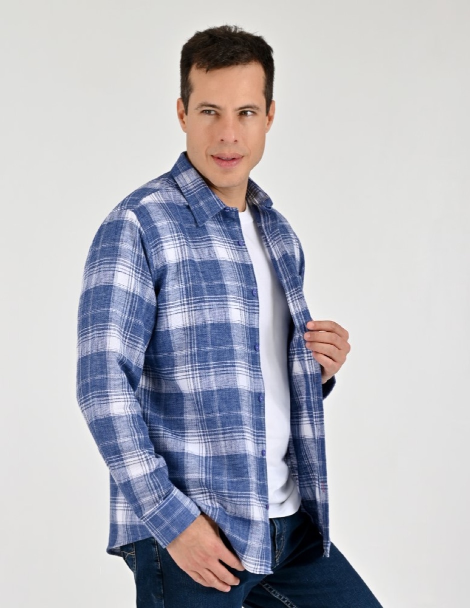 Camisa casual manga larga para hombre 3