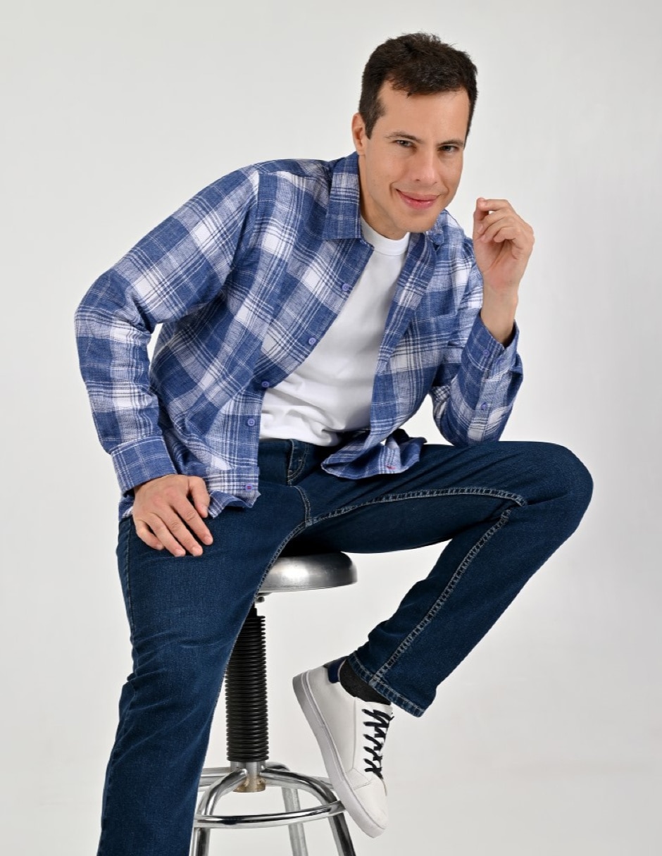 Camisa casual manga larga para hombre 5