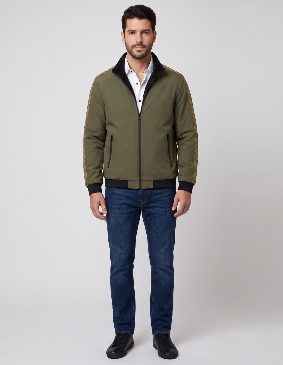 Chamarra bomber cuello con cierre para hombre 3