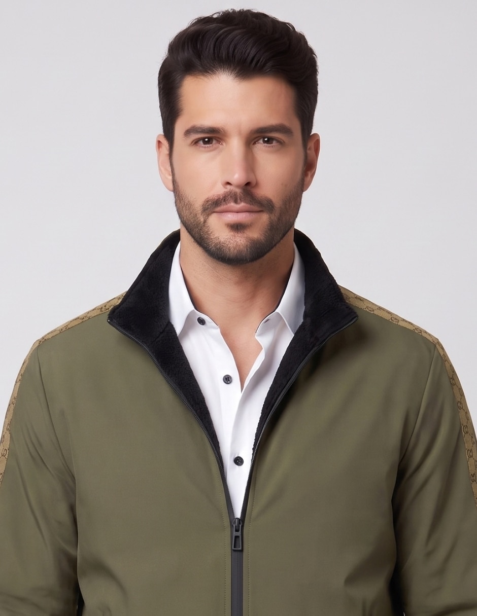 Chamarra bomber cuello con cierre para hombre 4