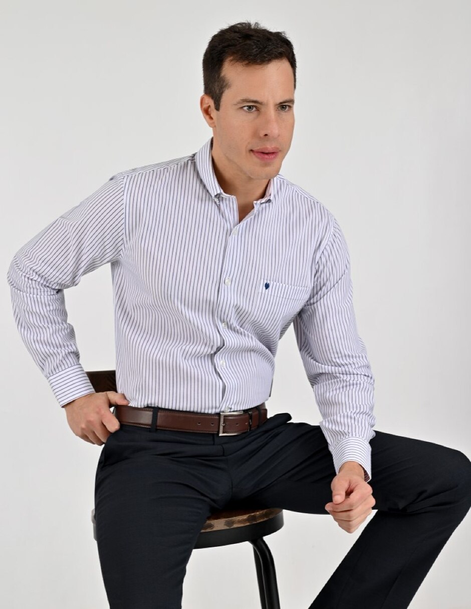 Camisa casual manga larga para hombre 6