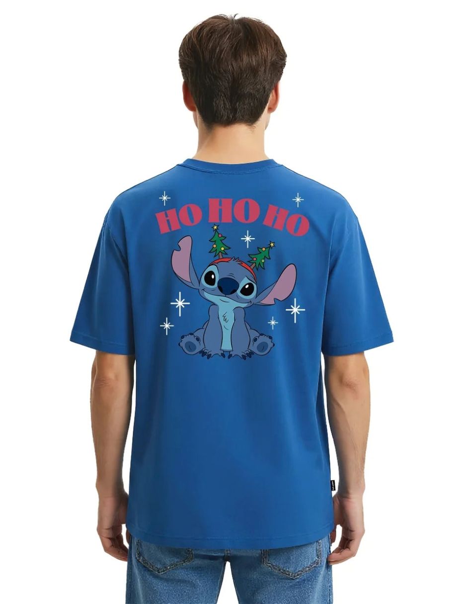 Playera stitch disney original merry & bright cuello redondo para hombre 2