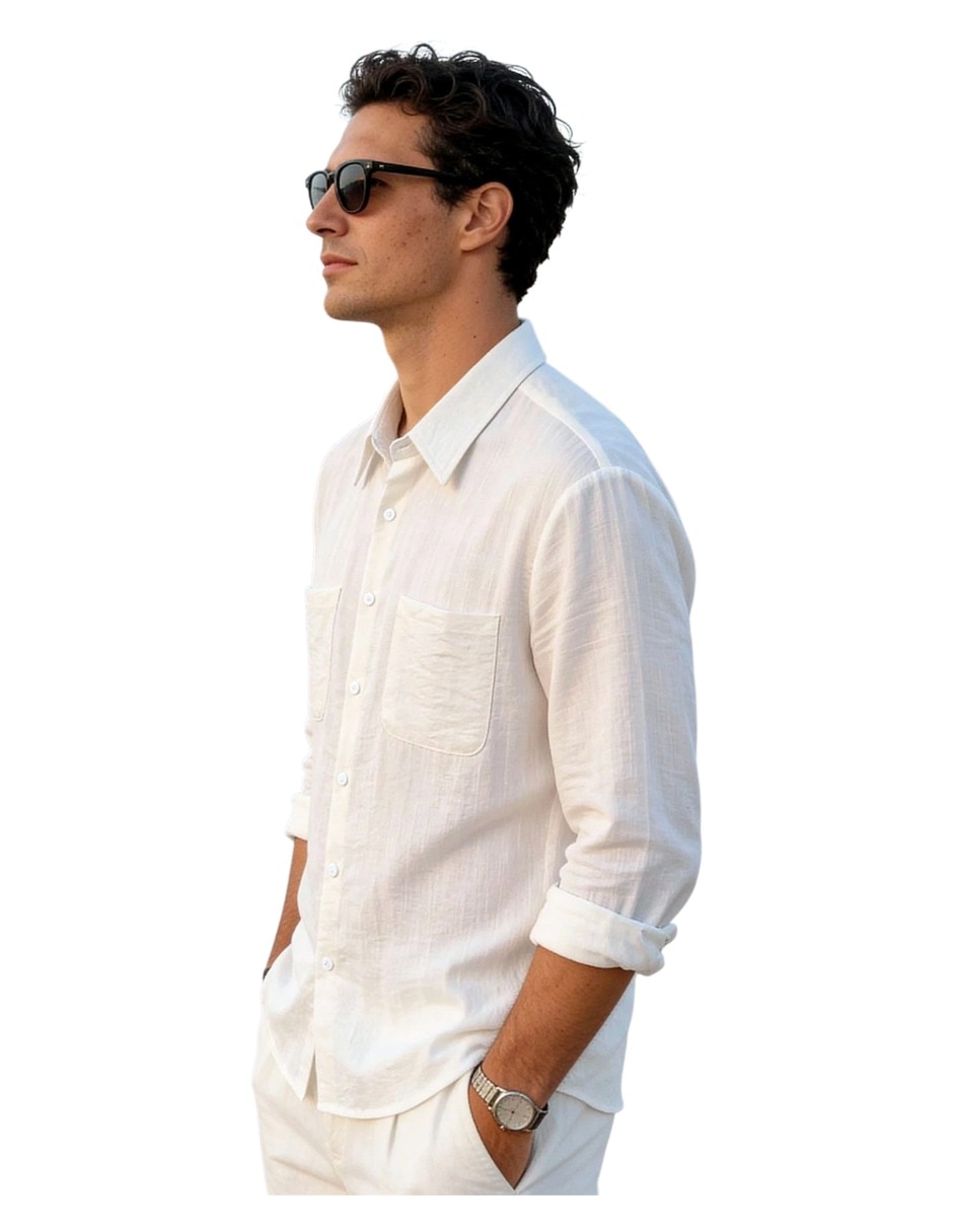 Camisa Casual de (si aplica) Viscosa manga Larga para hombre 2