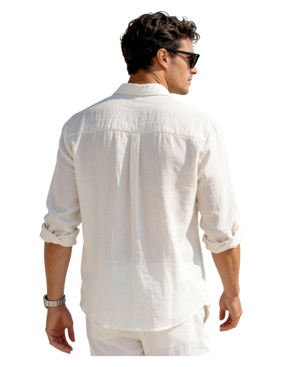 Camisa Casual de (si aplica) Viscosa manga Larga para hombre 3