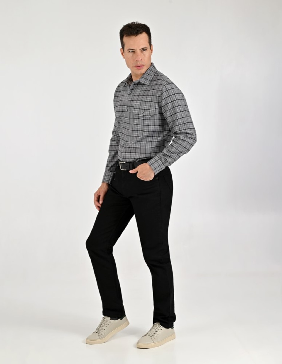Camisa Casual Otoño Invierno de (si aplica) Poliéster y algodón manga Larga para hombre 2