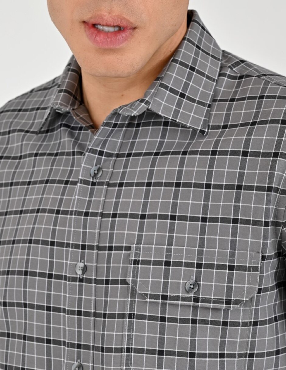 Camisa Casual Otoño Invierno de (si aplica) Poliéster y algodón manga Larga para hombre 4