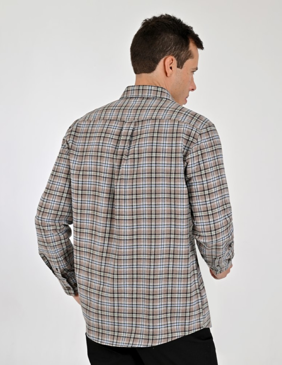 Camisa Casual Otoño Invierno de (si aplica) Poliéster y algodón manga Larga para hombre 3