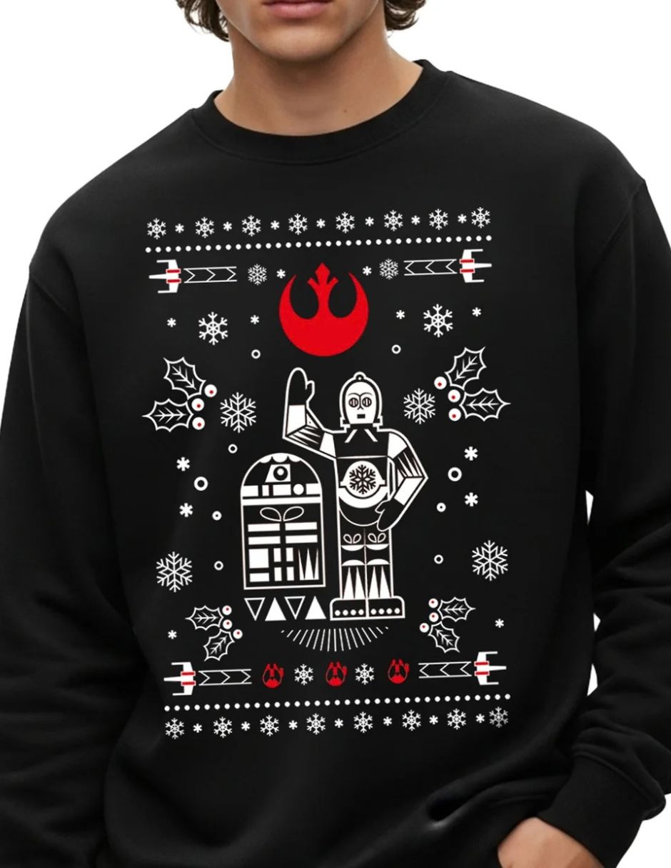 Set sudadera/Sudadera Sudadera Star Wars Hombre Mujer Negro Disney Original R2D2 & C-3PO para hombre 2