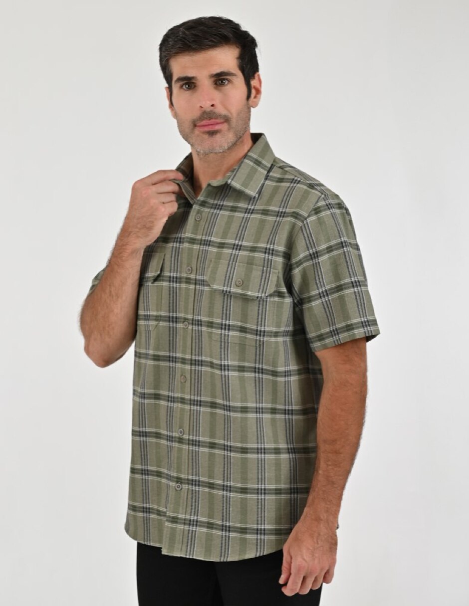 Camisa Casual Otoño Invierno de (si aplica) Poliéster y algodón manga Larga para hombre 4