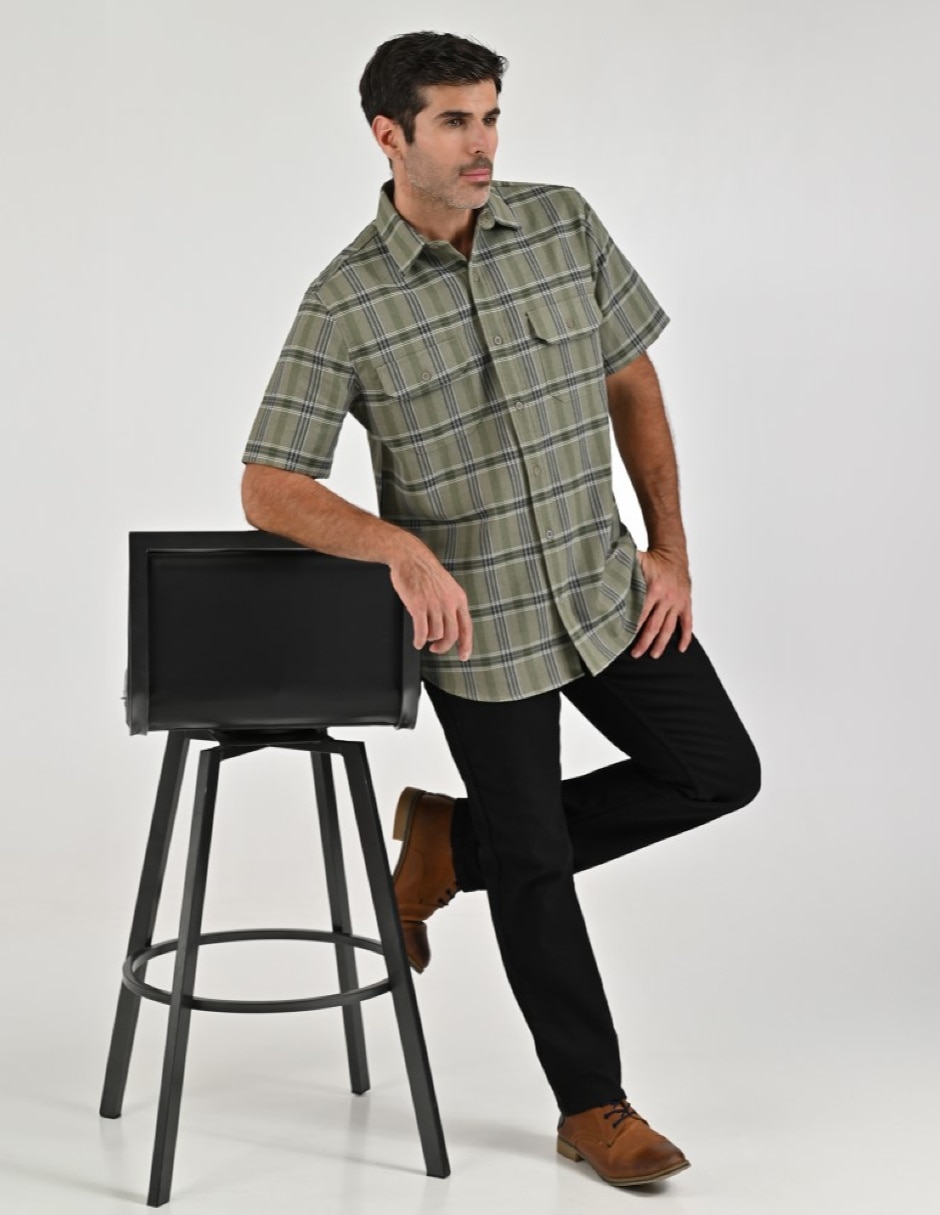 Camisa Casual Otoño Invierno de (si aplica) Poliéster y algodón manga Larga para hombre 6