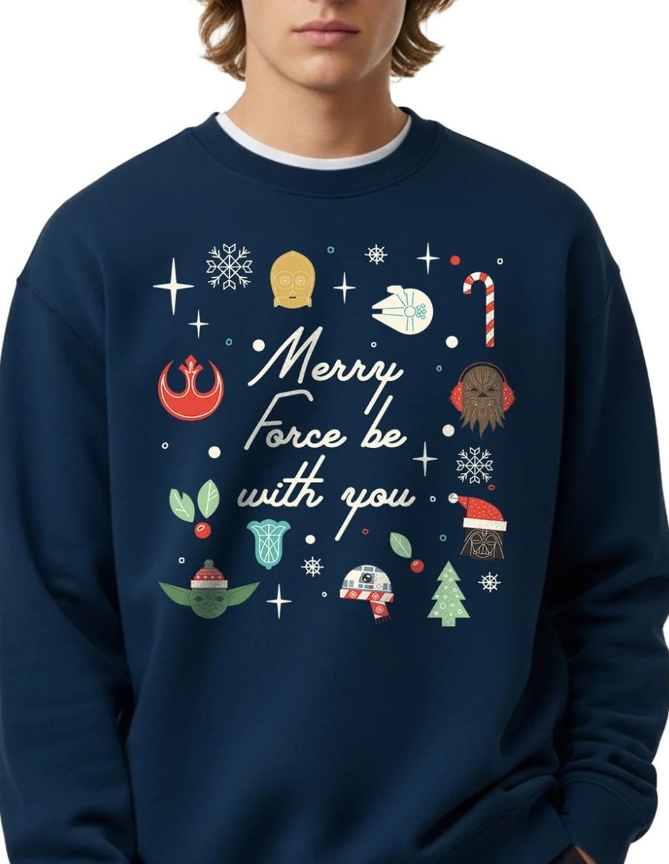 Set sudadera/Sudadera Sudadera Star Wars Hombre Mujer Azul Marino Disney Original Merry Force para hombre 2
